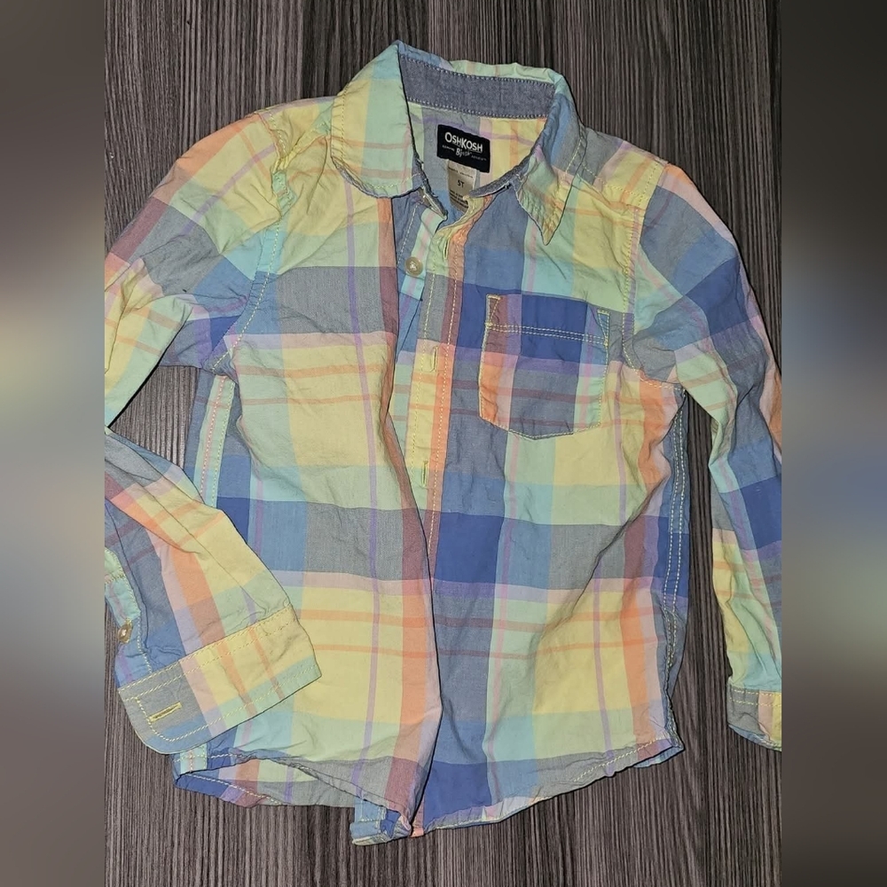 Oshkosh 5T Toddler Boys Button Up Shirt